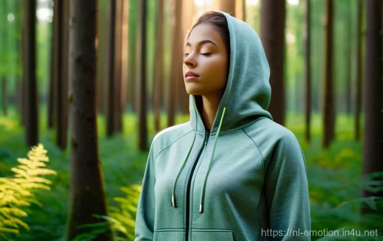 감정전이와 스트레스 해소법 - **Prompt:** A serene young woman, in her early twenties, stands peacefully amidst a vibrant Dutch fo...