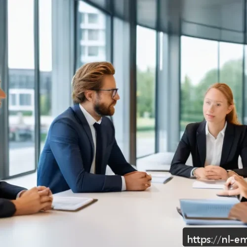 Home 31 감정전이와 신경과학 - A professional office meeting scene in the Netherlands, showing diverse colleagues engaged in a disc...